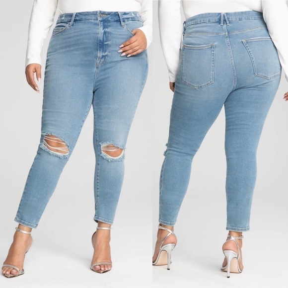 Good American Good Legs Crop Blue523 - Picture 1 of 9